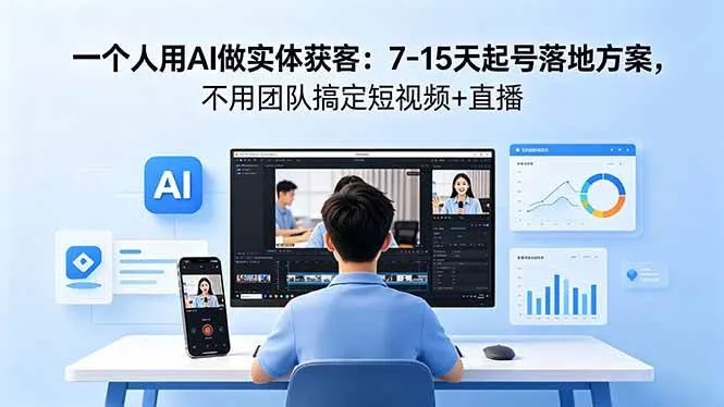(18432期)一个人用AI做实体获客:7-15天起号落地方案,不用团队搞定短视频+直播-副业吧