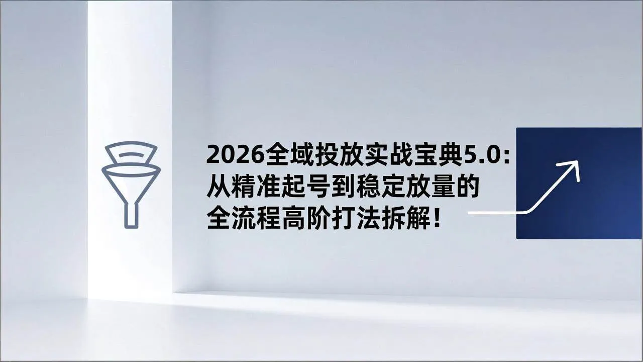 （17156期）2026全域投放实战宝典5.0：从精准起号到稳定放量的全流程高阶打法拆解！-副业吧