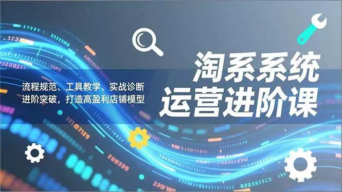 （16927期）淘系系统运营进阶课2.0，流程规范、工具教学、实战诊断，进阶突破，打造高盈利店铺模型-副业吧