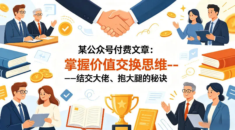 某公众号付费文章：掌握价值交换思维—-结交大佬、抱大腿的秘诀-副业吧