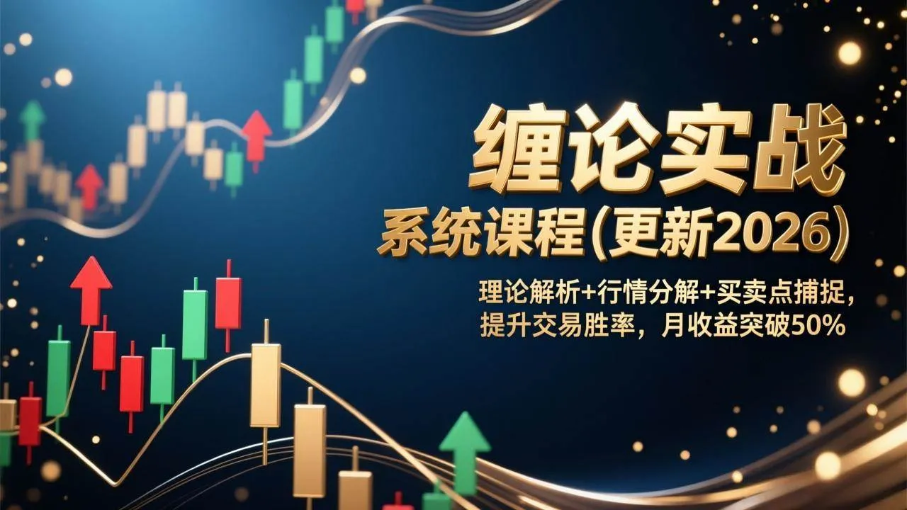 （17136期）缠论实战系统课程(更新2026)，理论解析+行情分解+买卖点捕捉，提升交易胜率，月收益突破50%-副业吧