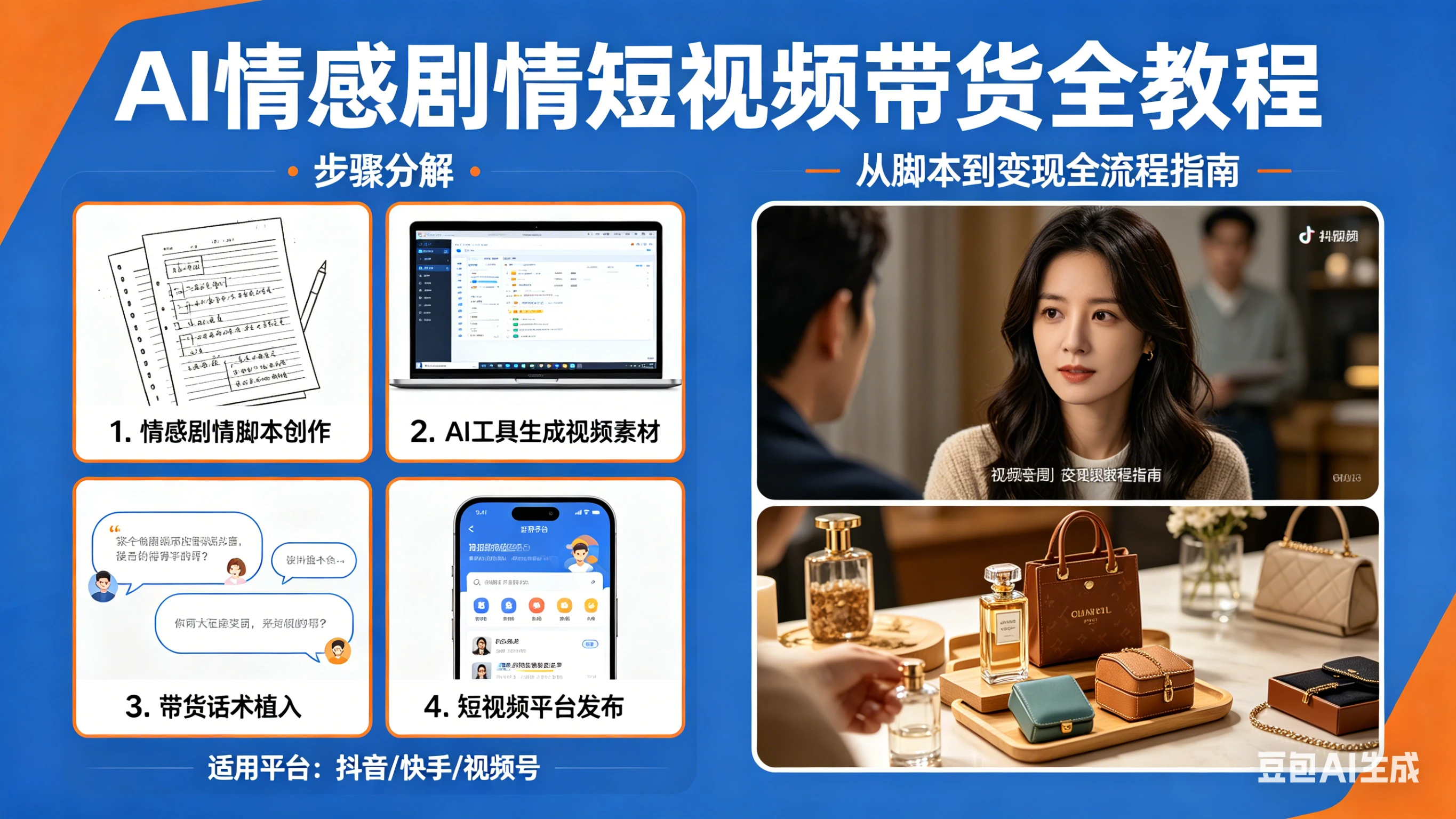 AI情感剧情短视频带货全教程，好操作，小白也能轻松实现短剧带货变现-副业吧