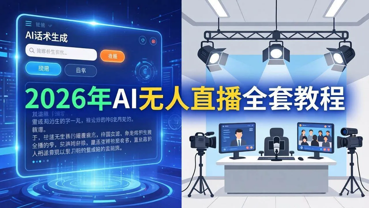 （17953期）2026年AI无人直播全套教程：OBS安装+软件配置+直播间搭建+话术生成+一键开播实操-副业吧