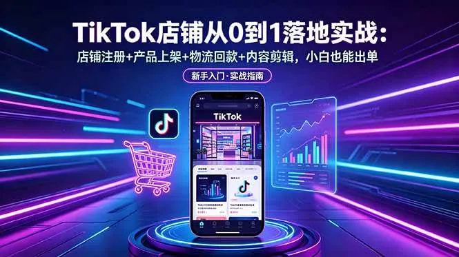 (18862期)TikTok店铺从0到1落地实战:店铺注册+产品上架+物流回款+内容剪辑,小白也能出单-副业吧