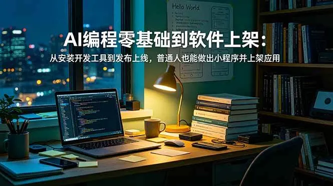 （19109期）AI编程零基础到软件上架：从安装开发工具到发布上线，普通人也能做出小程序并上架应用商店-副业吧
