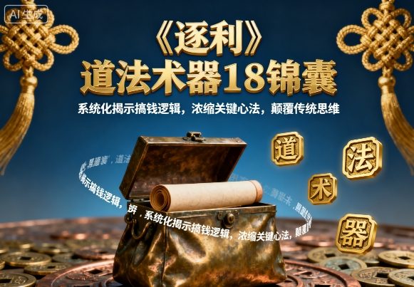 《逐利》道法术器18锦囊,系统化揭示搞钱逻辑,浓缩关键心法,颠覆传统思维(更新)-副业吧