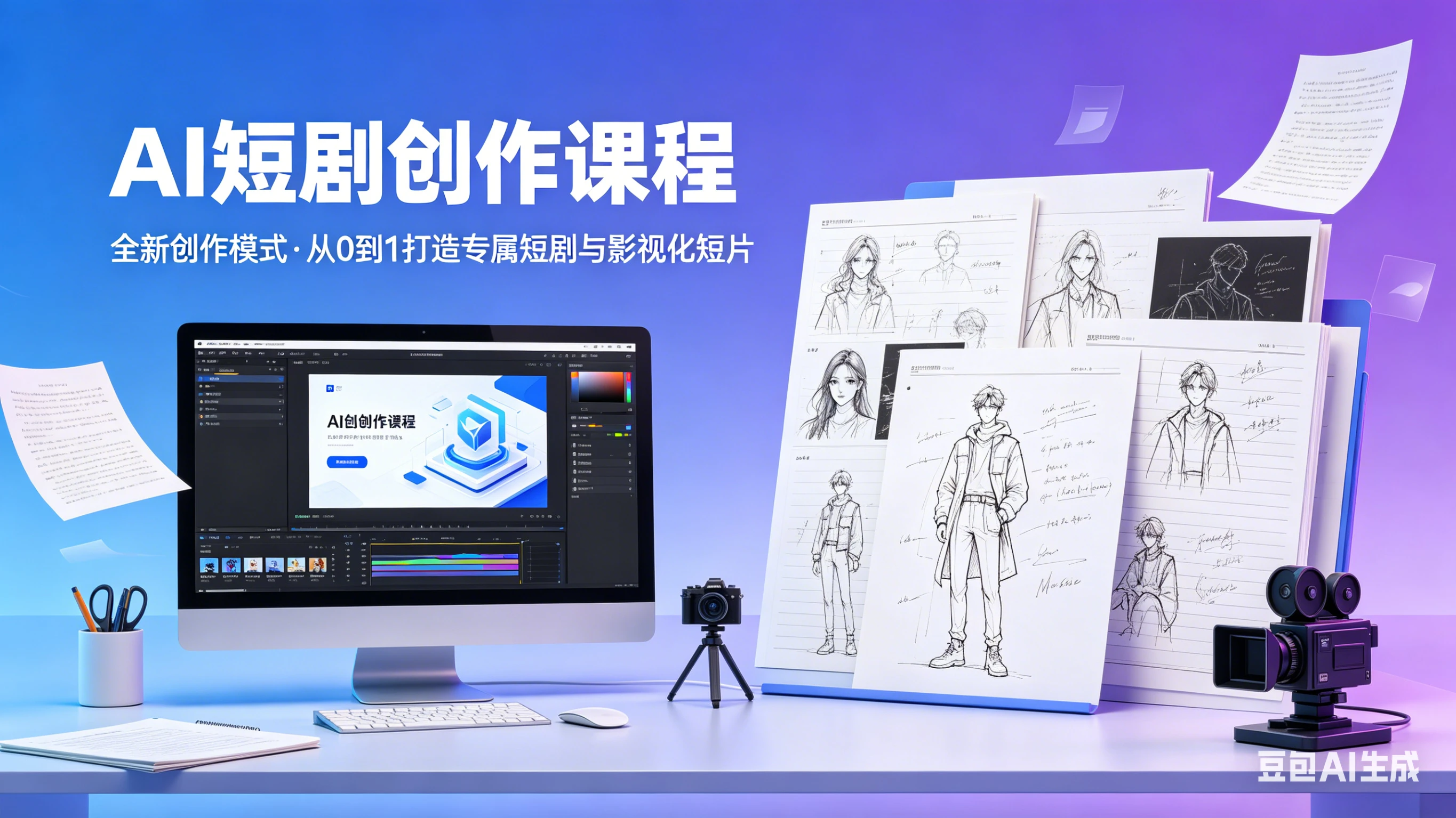 【精】AI短剧创作课程，全新创作模式，从0到1创作属于你自己的短剧和影视化短片-副业吧