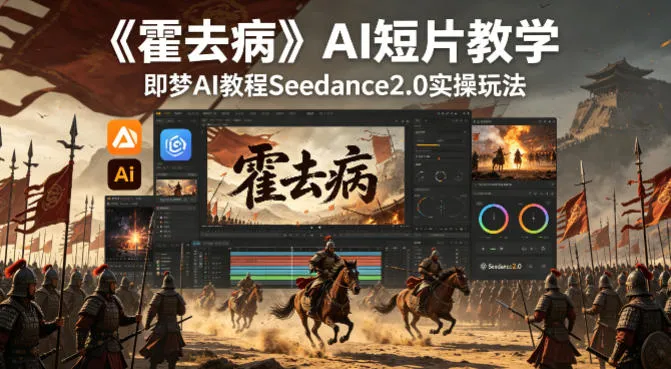 《霍去病》AI短片教学，即梦AI教程Seedance2.0实操玩法-副业吧