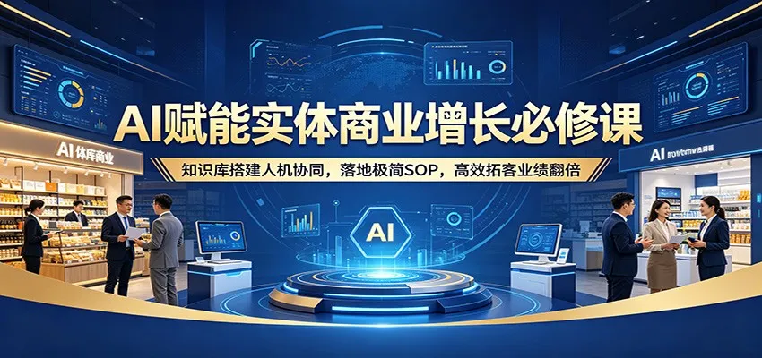 AI赋能实体商业增长必修课：知识库搭建人机协同，落地极简SOP，高效拓客业绩翻倍-副业吧