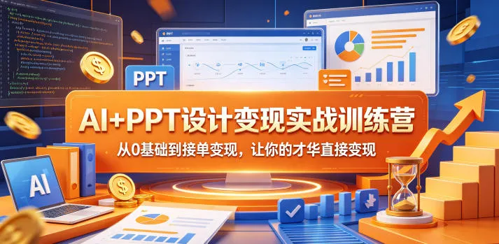 AI+PPT设计变现实战训练营,从0基础到接单变现,让你的才华直接变现-副业吧