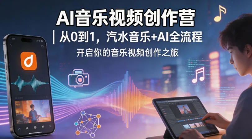 AI音乐视频创作营｜从0到1，汽水音乐+AI全流程，开启你的音乐视频创作之旅-副业吧