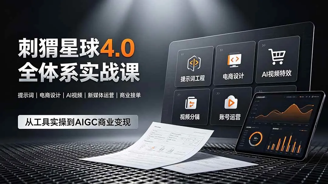 (19224期)刺猬星球4.0全体系实战课,覆盖提示词工程、电商设计、AI视频特效与新媒体运营,一站式掌握AIGC商业核心技能-副业吧