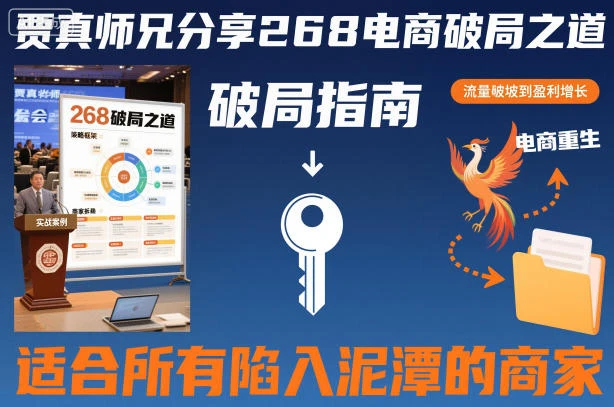 贾真师兄分享268电商破局之道-适合所有陷入泥潭的商家-副业吧