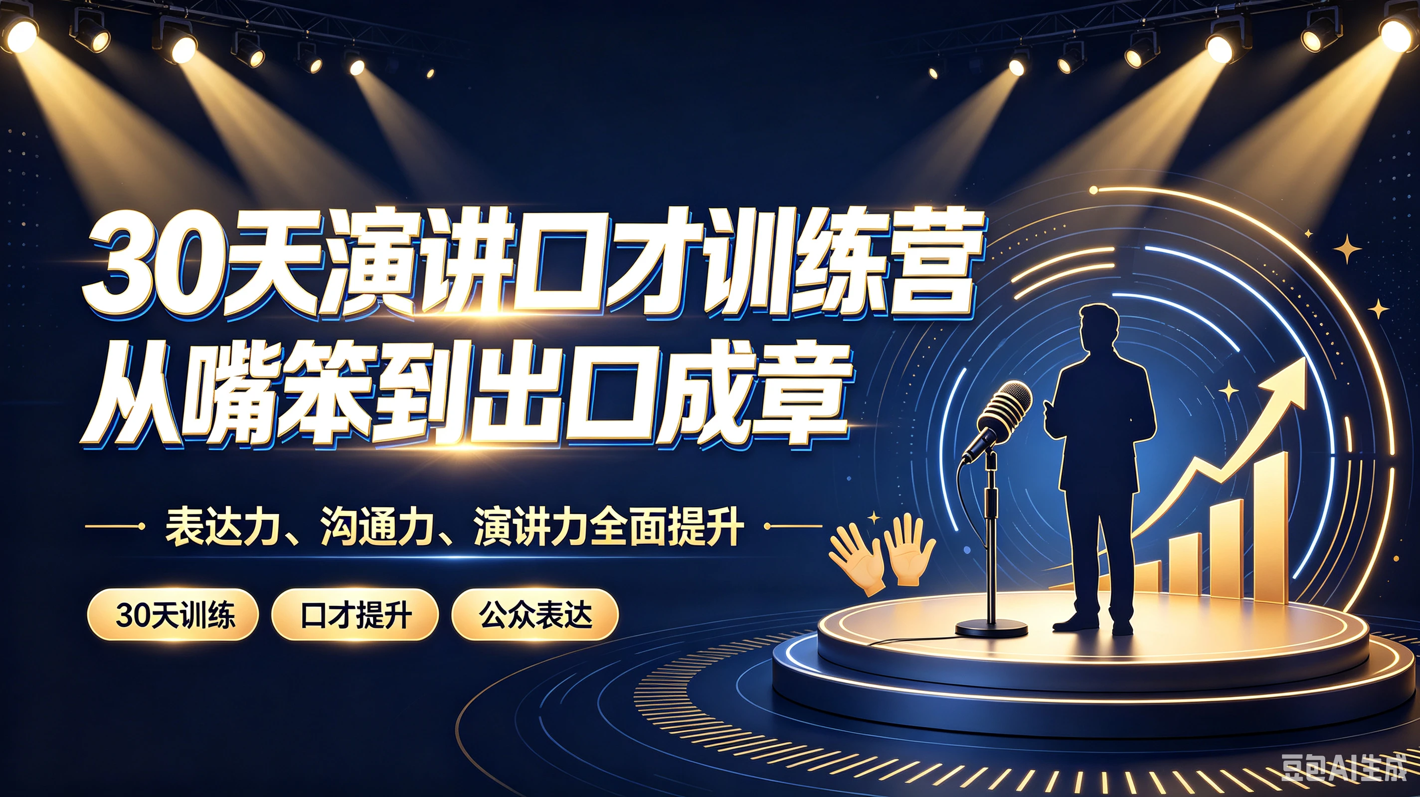 【精】30天演讲口才训练营|从嘴笨到出口成章,表达力、沟通力、演讲力全面提升-副业吧