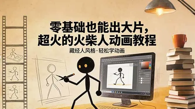 （17464期）零基础也能出大片，超火的火柴人动画教程（藏经人风格）-副业吧