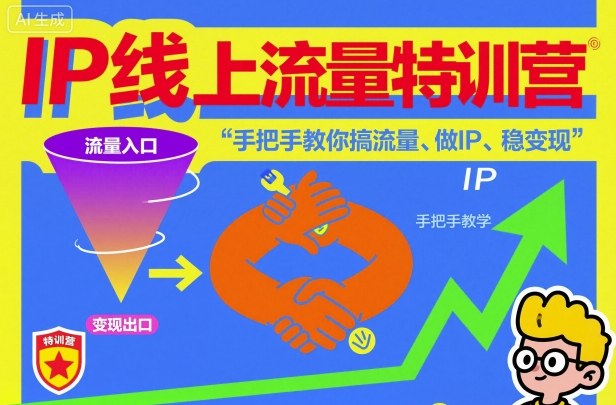 IP线上流量特训营，手把手教你搞流量、做IP、稳变现-副业吧