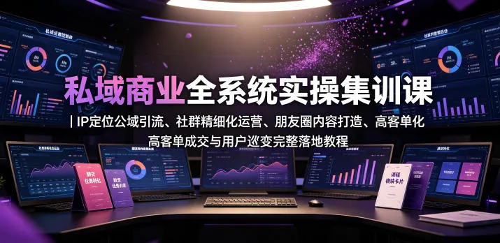 私域商业全系统实操课|IP定位公域引流、社群精细化运营、朋友圈内容打造、高客单成交与用户裂变完整落地教程-副业吧