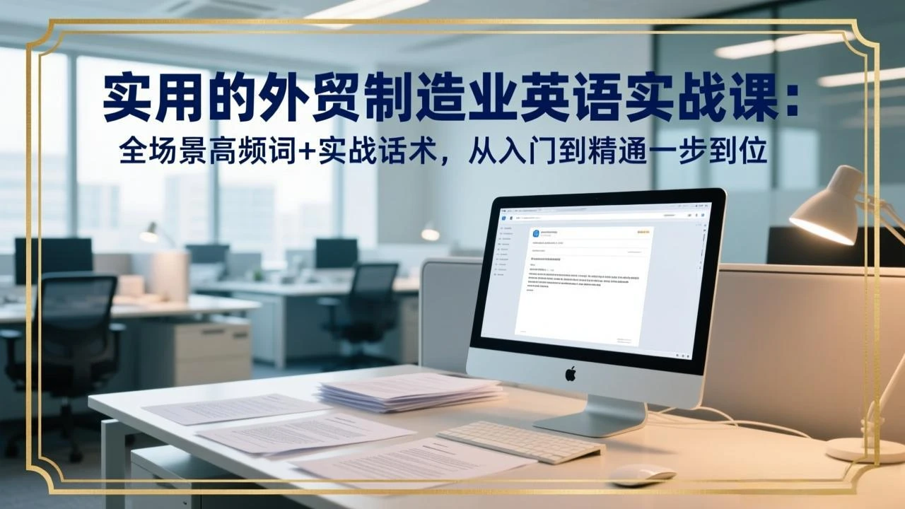 【精】实用的外贸制造业英语实战课：全场景高频词+实战话术，从入门到精通一步到位-副业吧