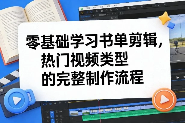 【精】零基础学习书单剪辑,热门视频类型的完整制作流程(更新2026)-副业吧