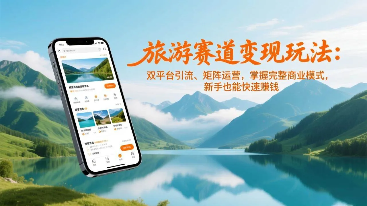 （17153期）旅游赛道变现玩法：双平台引流、矩阵运营，掌握完整商业模式，新手也能快速赚钱-副业吧