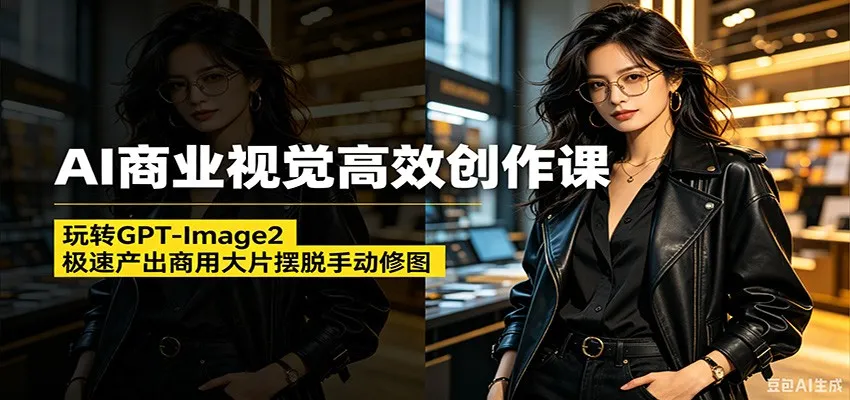 AI商业视觉高效创作课：玩转GPT-Image2，极速产出商用大片摆脱手动修图-副业吧