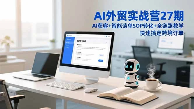 【精】AI外贸实战营27期，AI获客+智能谈单+SOP转化+全链路教学，快速搞定跨境订单-副业吧