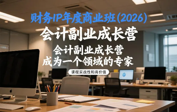 财务IP年度商业班(2026)，会计副业成长营，成为一个领域的专家-副业吧