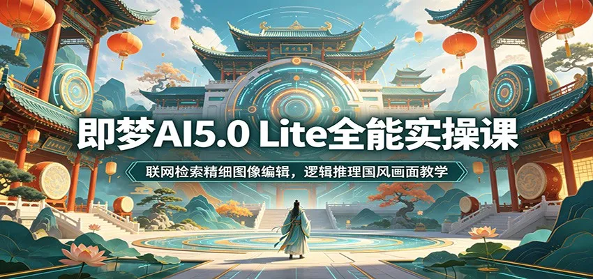 即梦AI5.0 Lite全能实操课:联网检索精细图像编辑,逻辑推理国风画面教学-副业吧