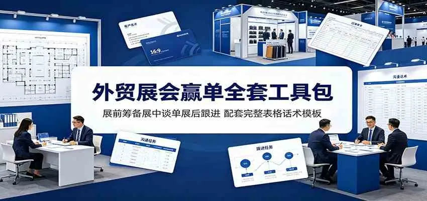 外贸展会赢单全套工具包:展前筹备展中谈单展后跟进,配套完整表格话术模板-副业吧