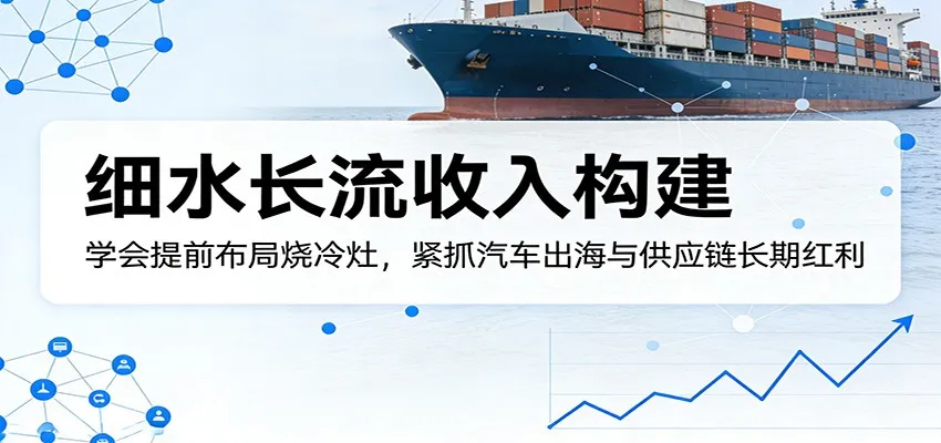 付费文章：细水长流收入构建，学会提前布局烧冷灶，紧抓汽车出海与供应链长期红利-副业吧