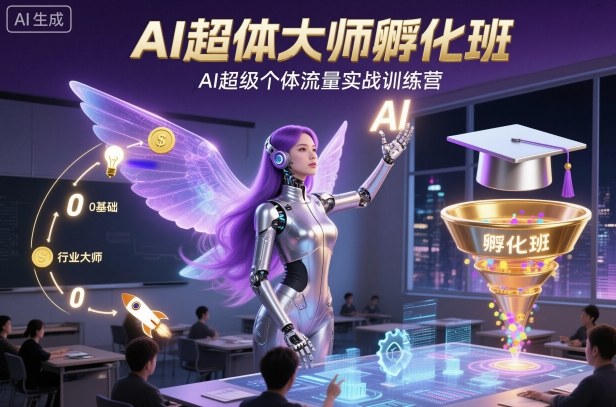 AI超体大师孵化班，AI超级个体流量实战训练营-副业吧
