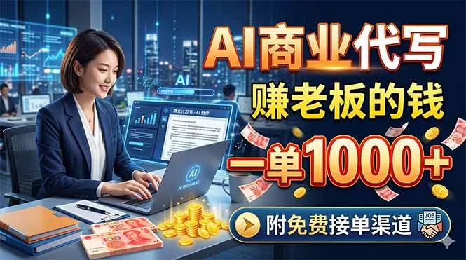 （18444期）AI商业代写，赚老板的钱，一单1000+，附免费接单渠道-副业吧