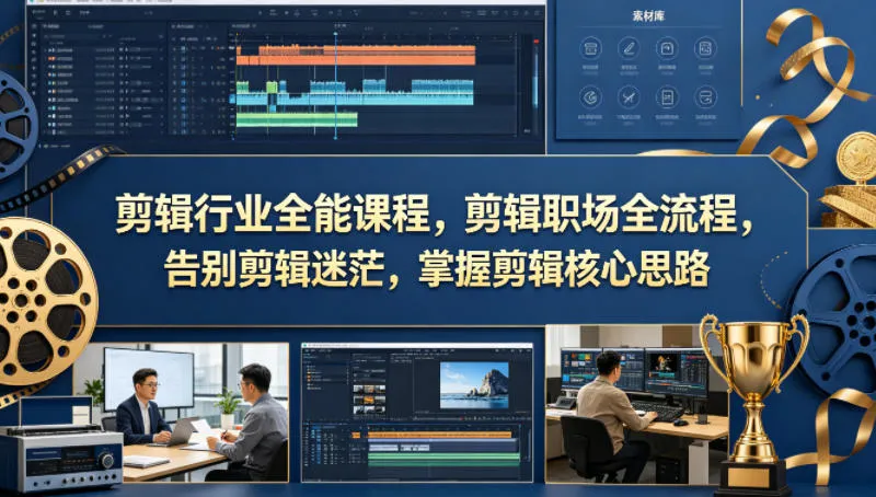 剪辑行业全能课程，剪辑职场全流程，告别剪辑迷茫，掌握剪辑核心思路-副业吧