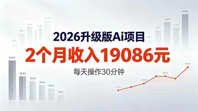 （18443期）2026升级版Ai任务，2个月收入19086元，熟练后每天操作30分钟！-副业吧