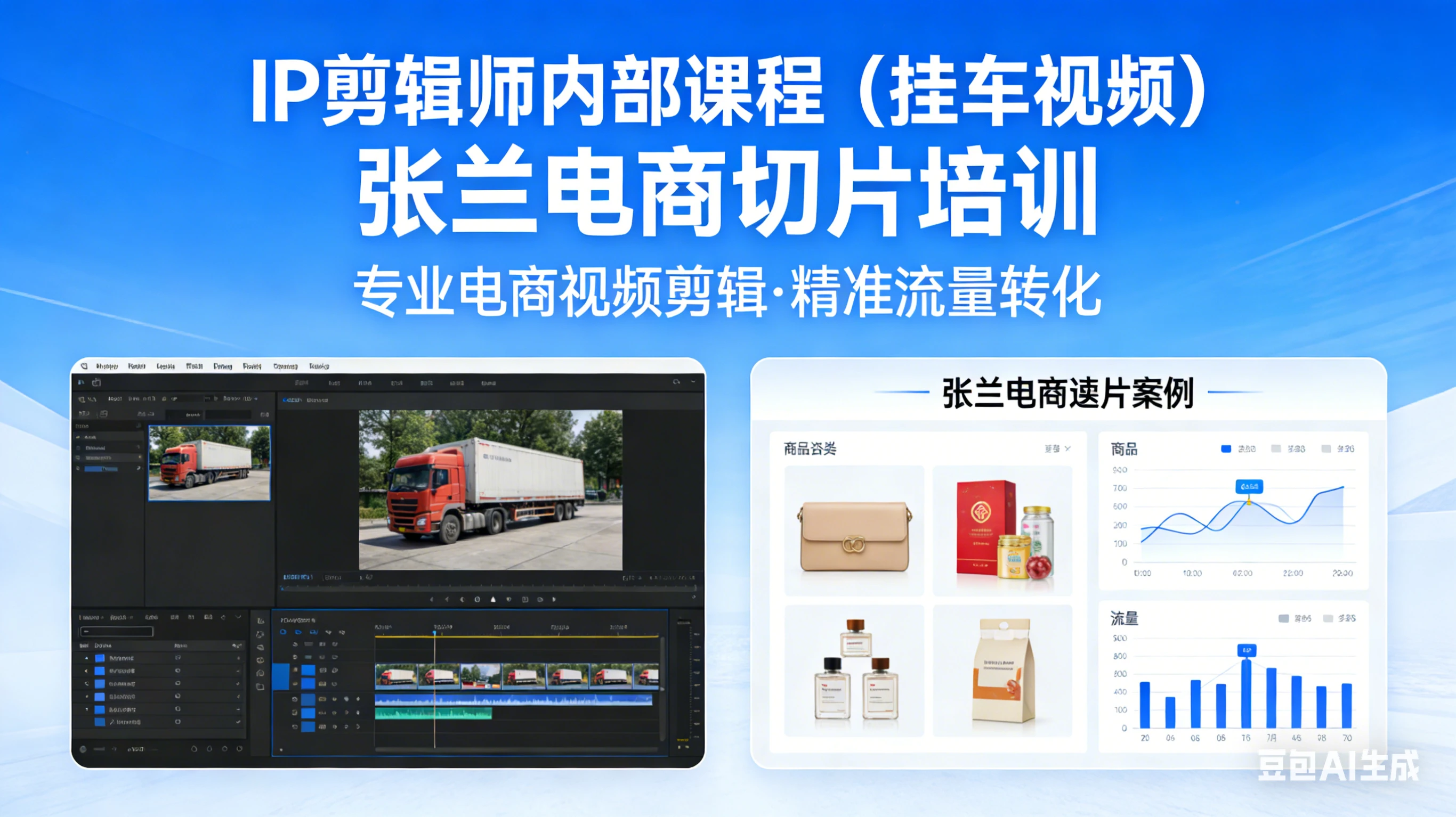 【精】IP剪辑师内部课程（挂车视频） 张兰电商切片培训-副业吧
