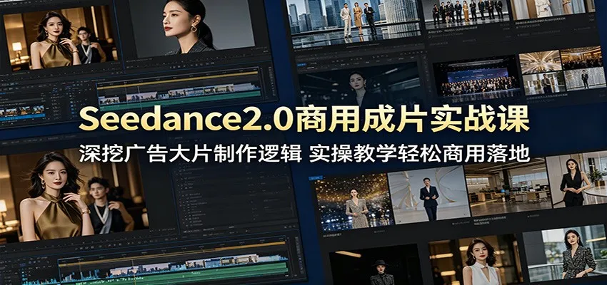Seedance2.0商用成片实战课：深挖广告大片制作逻辑，实操教学轻松商用落地-副业吧