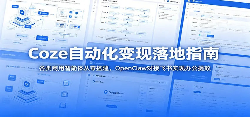 Coze自动化变现落地指南:各类商用智能体从零搭建,OpenClaw对接飞书实现办公提效-副业吧
