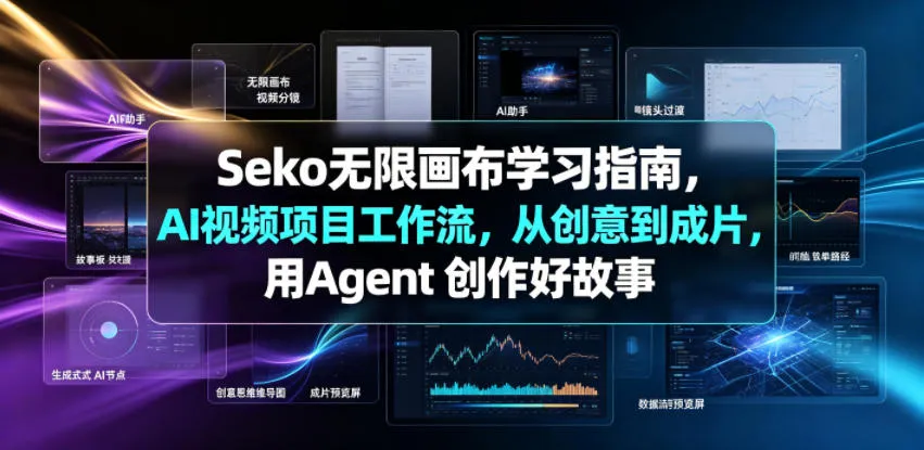 Seko无限画布学习指南，AI视频项目工作流，从创意到成片，用Agent 创作好故事-副业吧