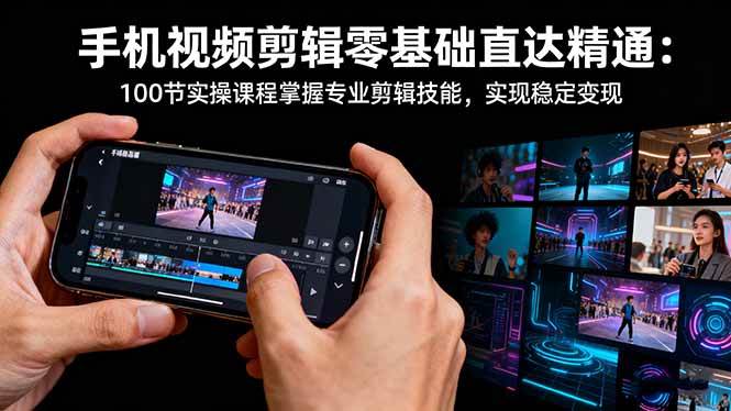 （16466期）手机视频剪辑零基础直达精通：100节实操课程掌握专业剪辑技能，实现稳…-副业吧