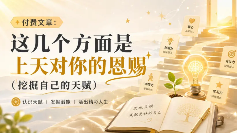 付费文章：这几个方面是上天对你的恩赐(挖掘自己的天赋)-副业吧