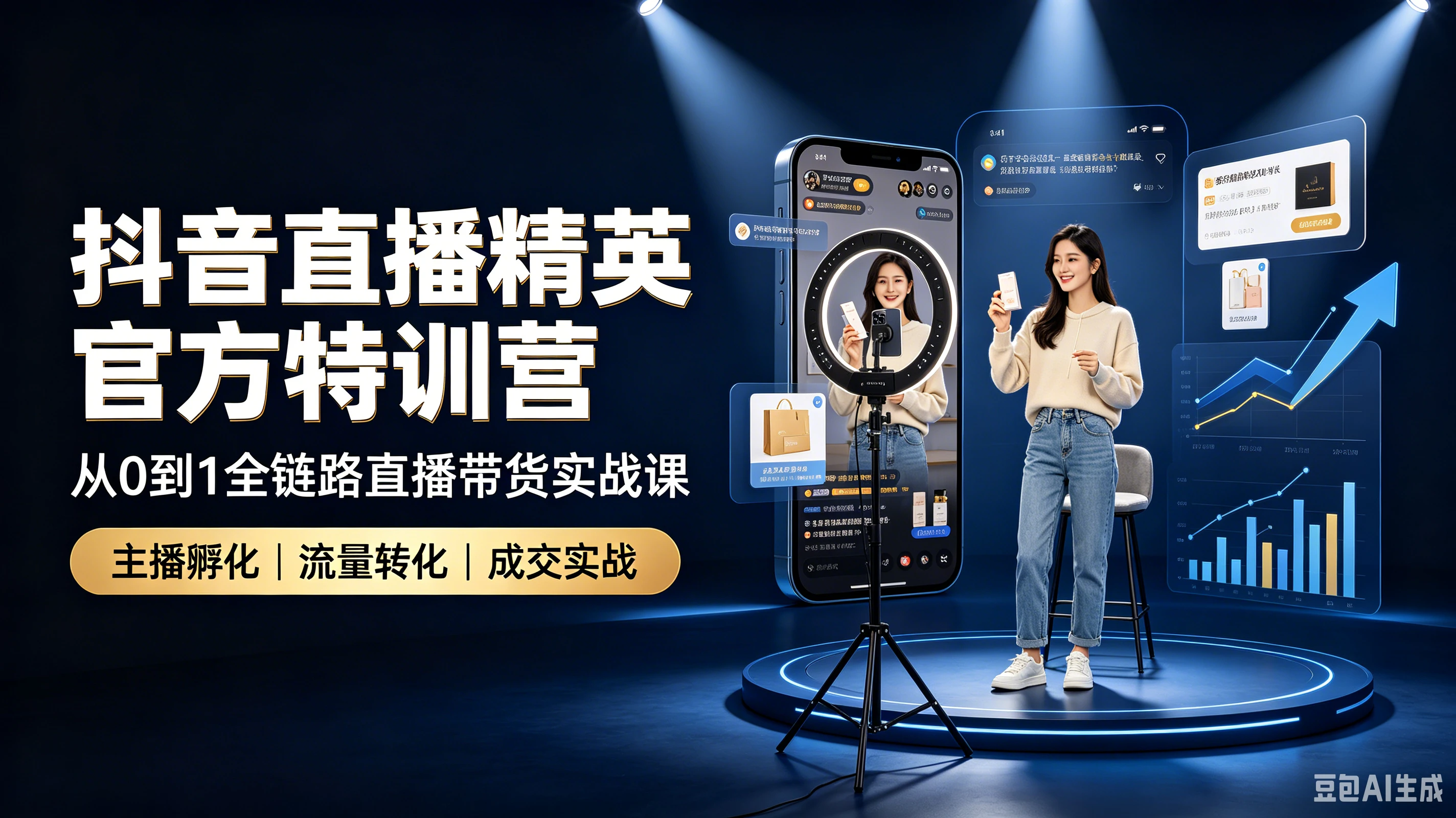 【精】爵优抖音直播精英官方特训营|从0到1全链路直播带货实战课-副业吧