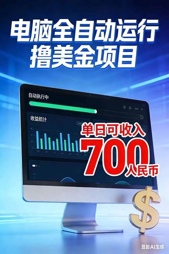 （17169期）2026年电脑全自动赚美金项目，单电脑日收益700+-副业吧