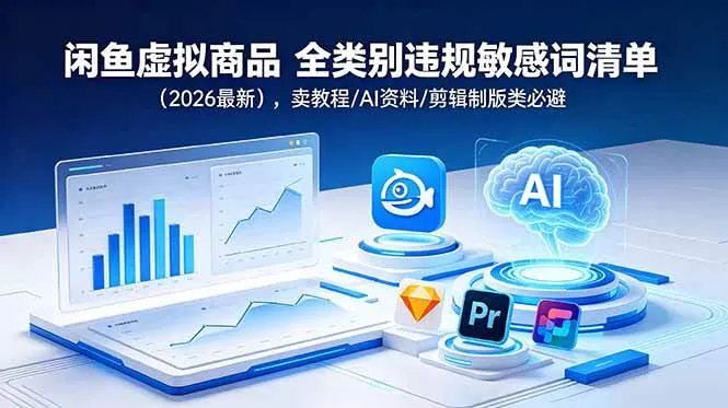 (18961期)闲鱼虚拟商品 全类别违规敏感词清单(2026最新),卖教程/AI资料/剪辑制版类必避-副业吧