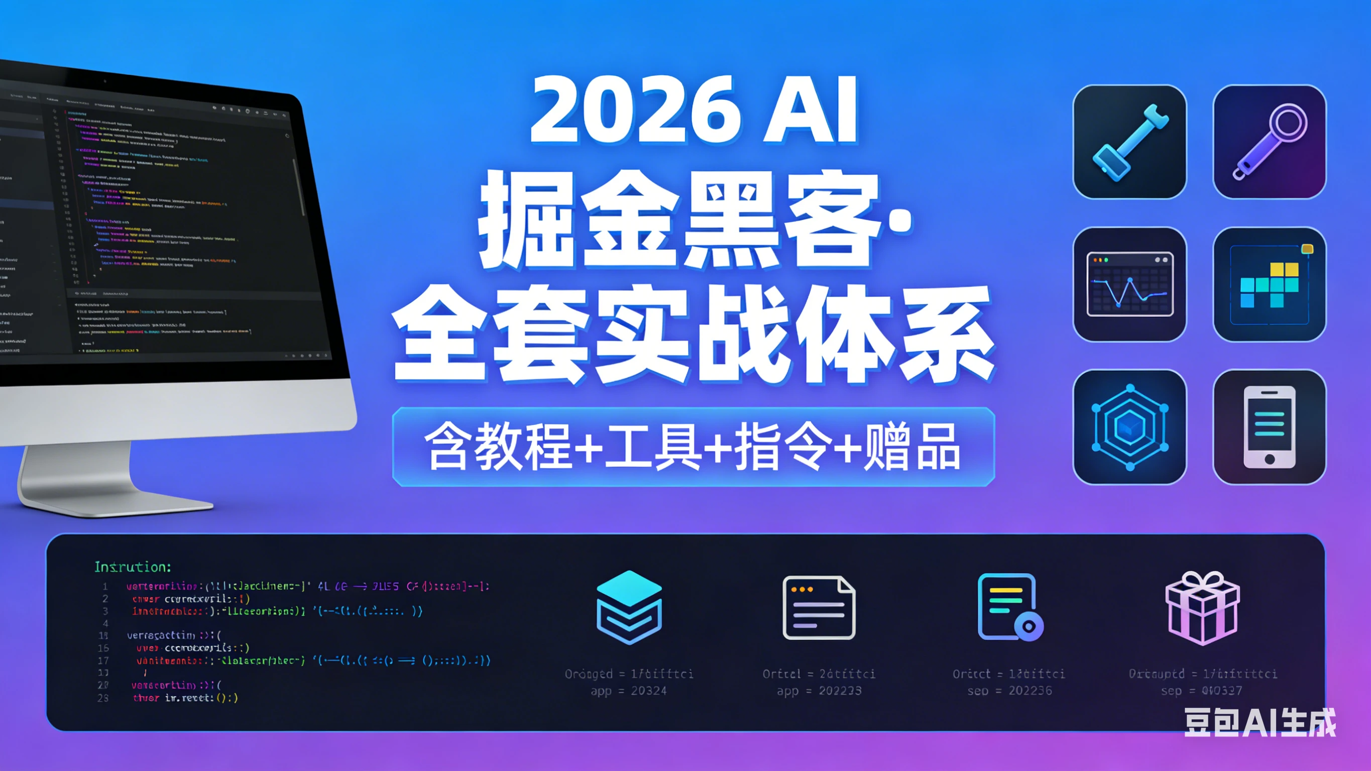 【精】2026 AI 掘金黑客·全套实战体系（含教程+工具+指令+赠品）-副业吧