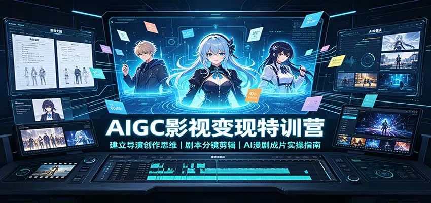 AIGC影视变现特训营:建立导演创作思维,剧本分镜剪辑,AI漫剧成片实操指南-副业吧