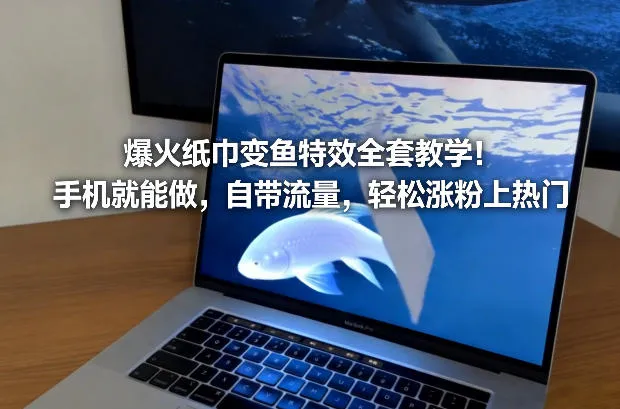 爆火纸巾变鱼特效全套教学！手机就能做，自带流量，轻松涨粉上热门-副业吧