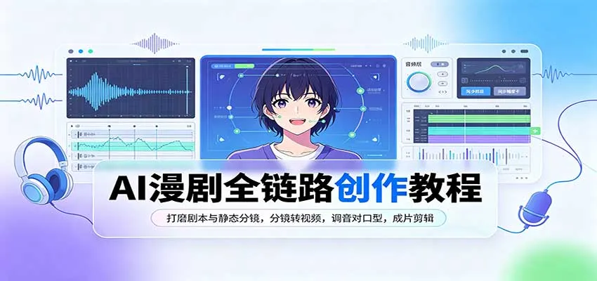 AI漫剧全链路创作教程:打磨剧本与静态分镜,分镜转视频,调音对口型,成片剪辑-副业吧