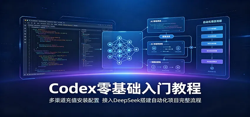 Codex零基础入门教程：多渠道充值安装配置，接入DeepSeek搭建自动化项目完整流程-副业吧