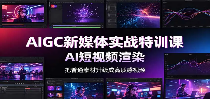 AIGC新媒体实战特训课：工具入门实操，AI短视频渲染，数字人商业视频制作-副业吧