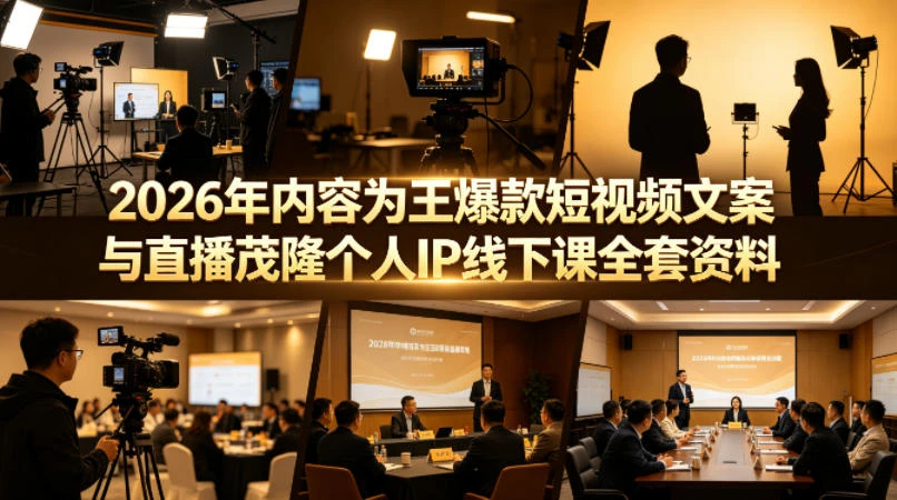 2026茂隆个人IP线下课全套资料 短视频文案直播运营实操指南-副业吧